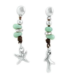 Sea star earrings with turquoise stones