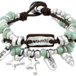 Leather Charm bracelet in surfer style