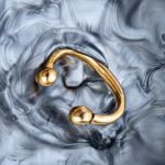 UNOde50 Gold Ball Bangle Bracelet Rigid Gold Bangle