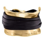 Leather Wrap Gold Bracelet