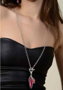 Silver Necklace Crystal Medallion - Laguna Negra