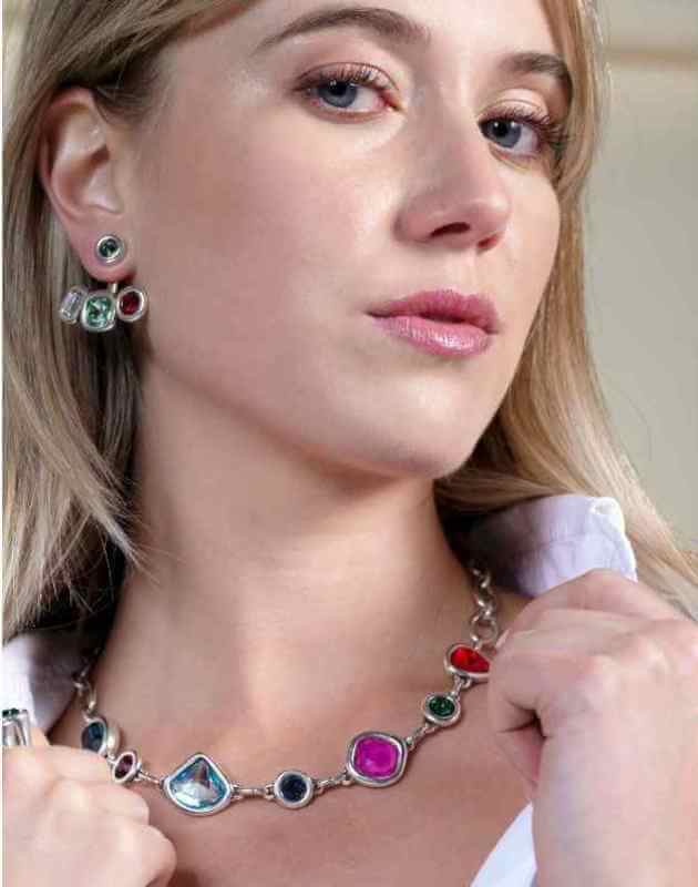 Stunning Short Colorful Crystal Necklace Colorful Necklace Crystal Beads