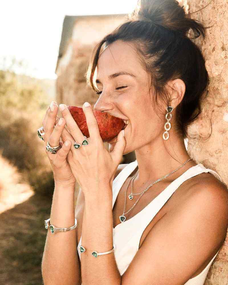 Double Layer Crystal Necklace Green Crystal Double Layer Necklace