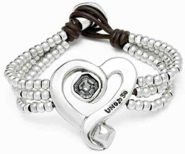 Multi-strand Heart Pearl Bracelet Large Silver Heart Pearl Bracelet