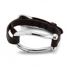 Oval Link Leather Bracelet - Bruh